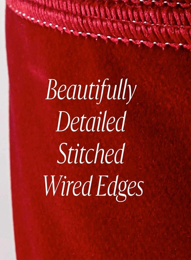 OLYPHAN Red Velvet Ribbon Wired 2.5 Inch Wide X 30 Yards Long Wire Edge Trim Christmas Tree Ribbons for Gift Wrapping Indoor Outdoor Bows Xmas Trees Decoration Trimmings Gifts Wreaths Home Decor Tree Topper - Image 3